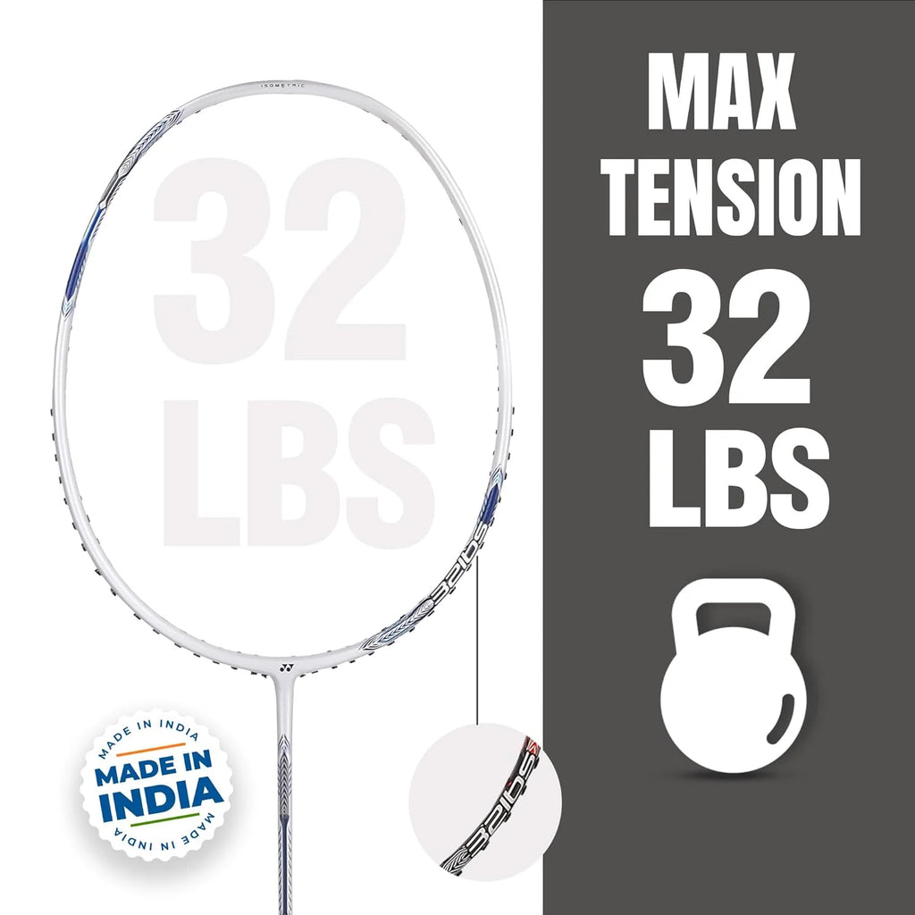 Pearl White Badminton Racquet 4U Y3977