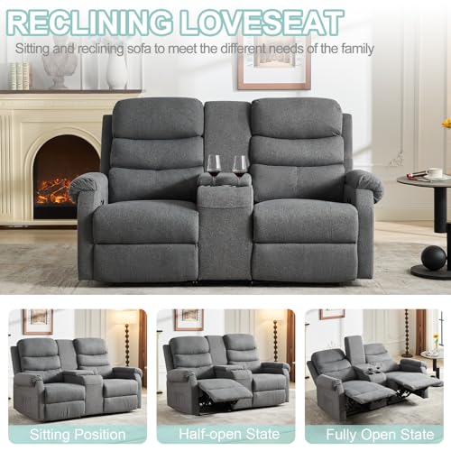 Brown 2 Seater Manual Recliner Loveseat Sofa W553