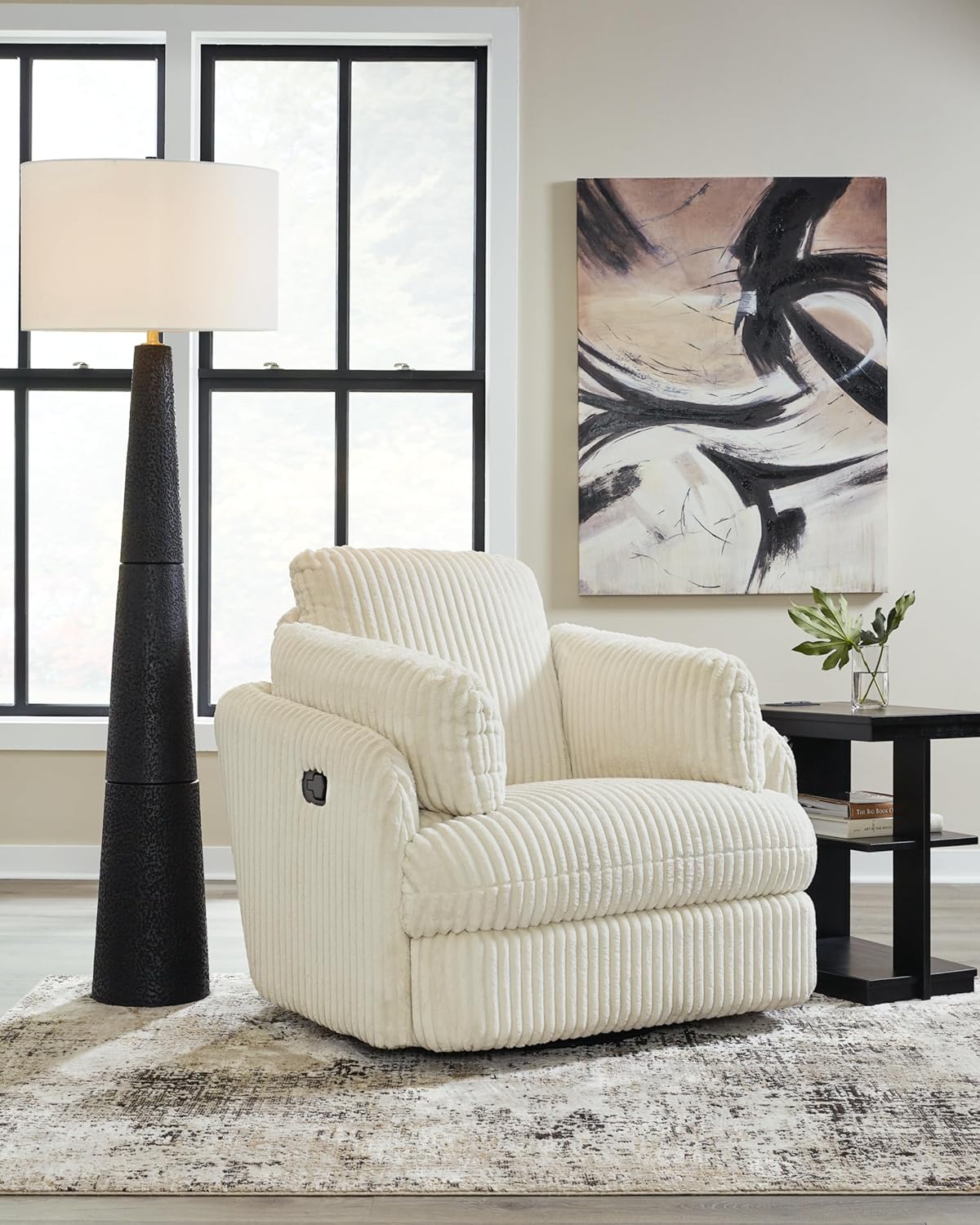 White Swivel Glider Recliner D915
