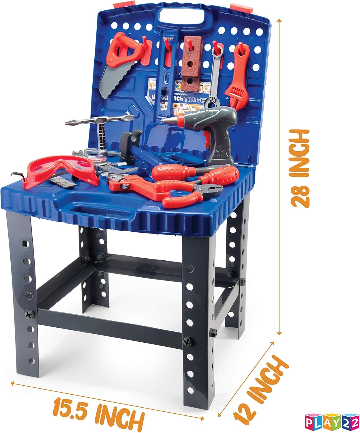 76 Pc Kids Tool Set Bench with Electronic Play Drill H4321