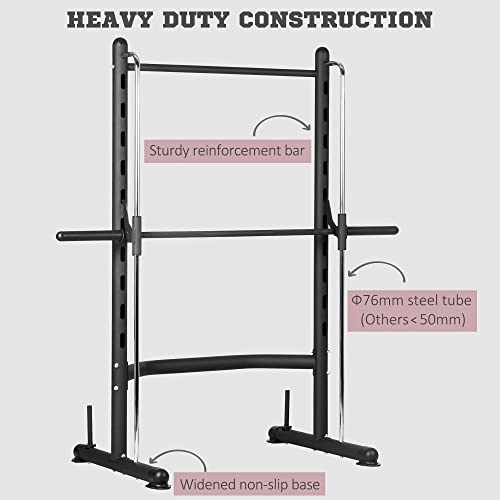 Black Adjustable Power Rack with Pull-Up Bar Z296