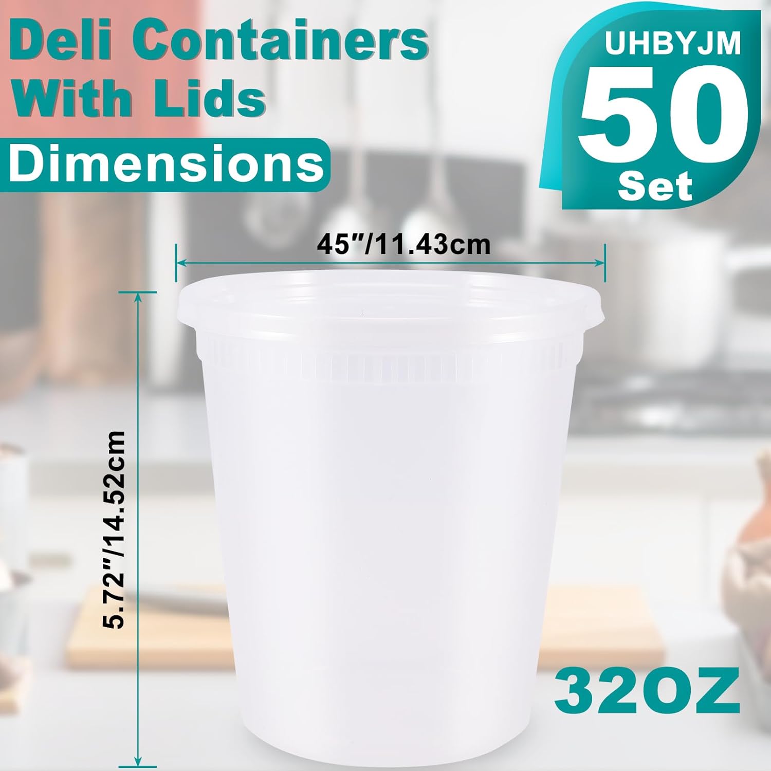 32oz Plastic Deli Containers with Lids H8806
