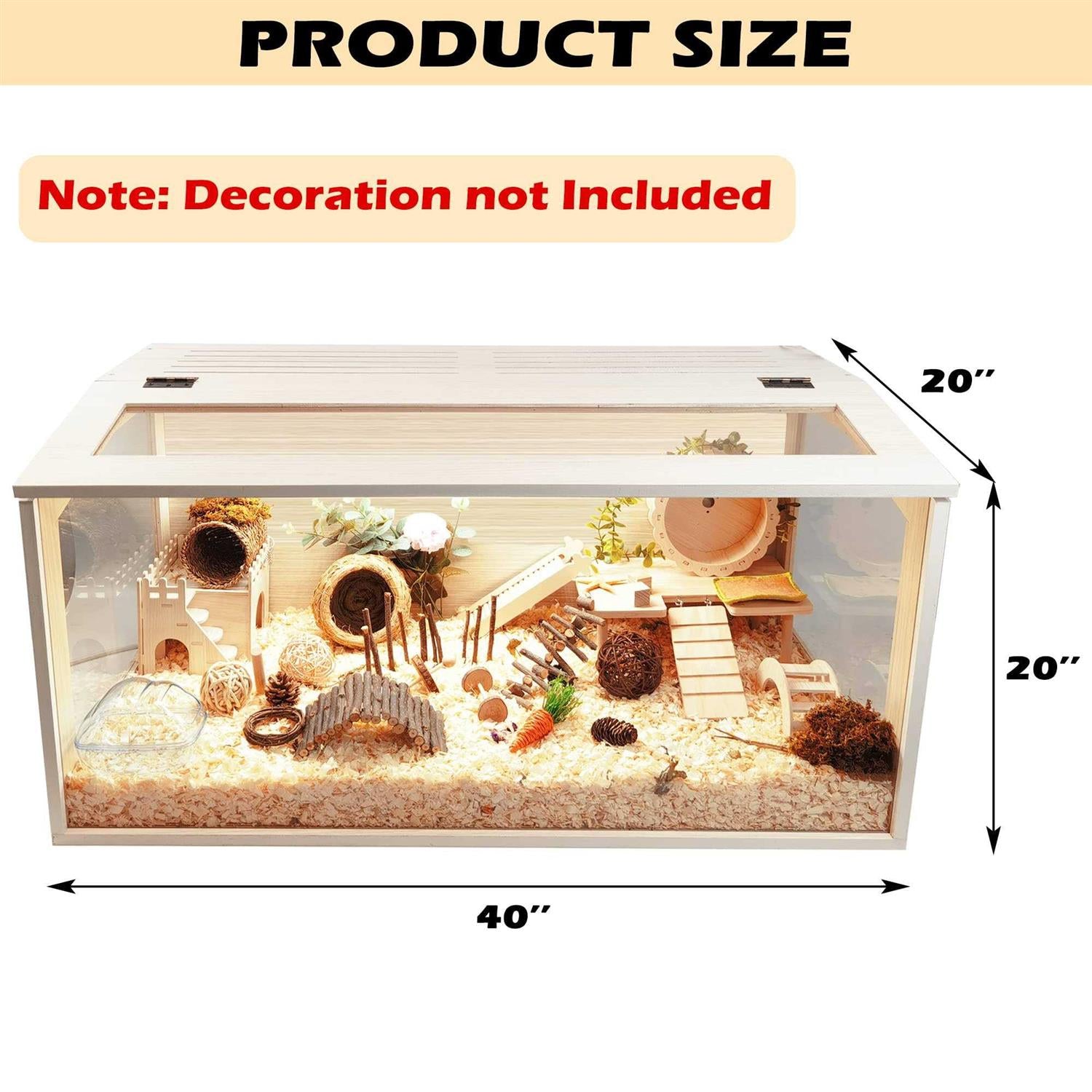 Hamster Cage Wooden with Acrylic Sheets J190