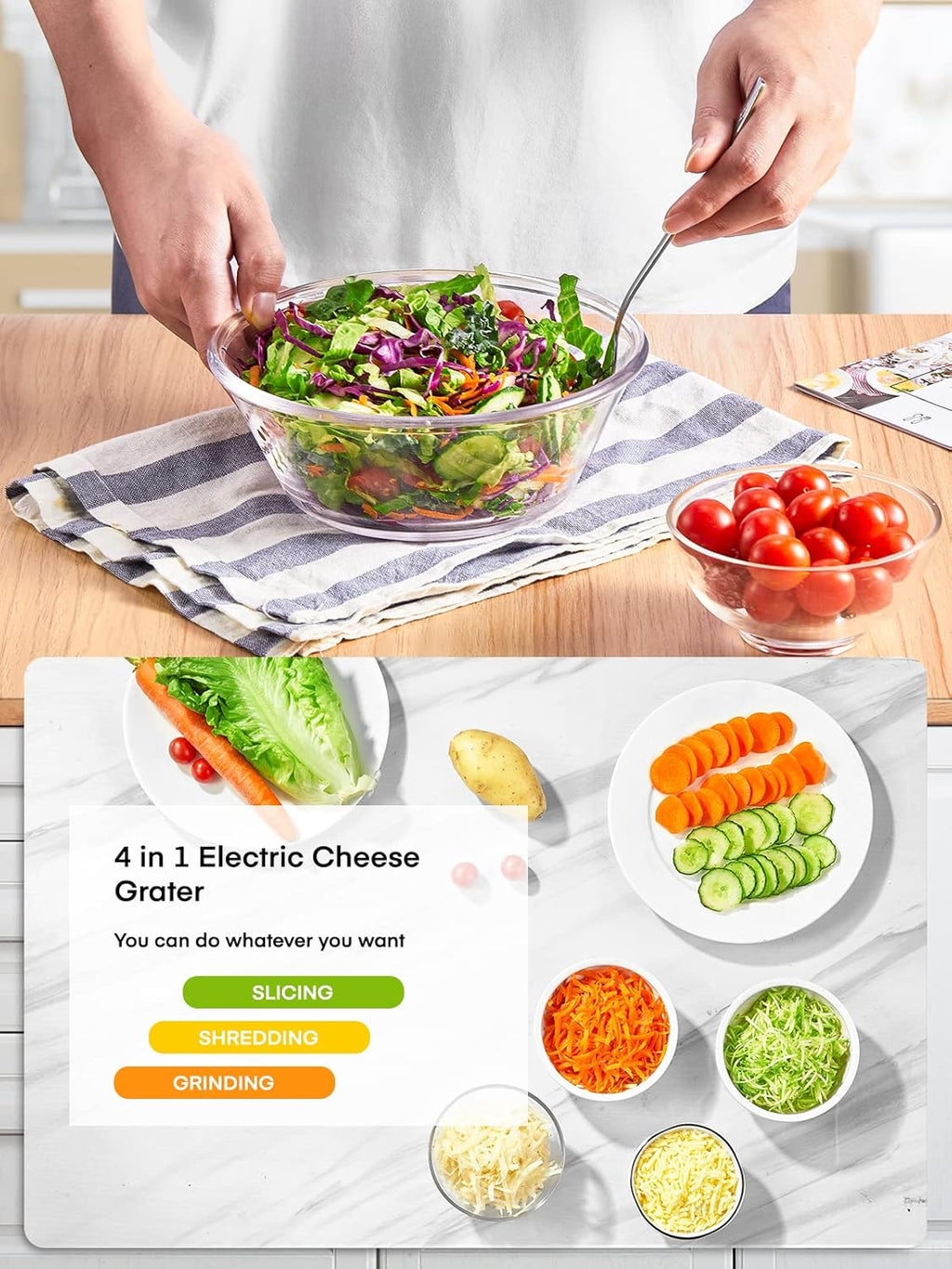 Electric Cheese Grater Salad Maker, Red H251913