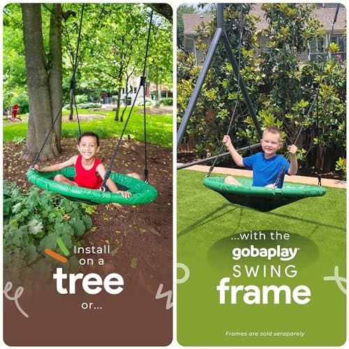 6.7’ x 8.4’ Single Swing Set Frame with 39” Round Platform Tree Swing B7456