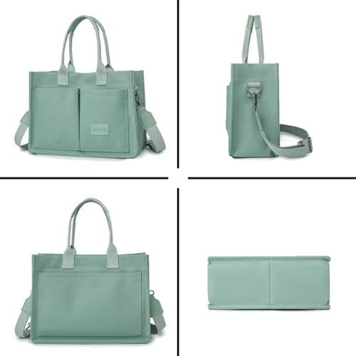 Canvas Tote Bag With Pockets Crossbody Hobo Messenger Shoulder Handbag Z489