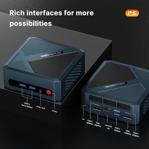 Mini PC Ryzen 5 3550H 16GB RAM 512GB NVMe SSD Triple Display USB-C Dual HDMI Gigabit Ethernet J110