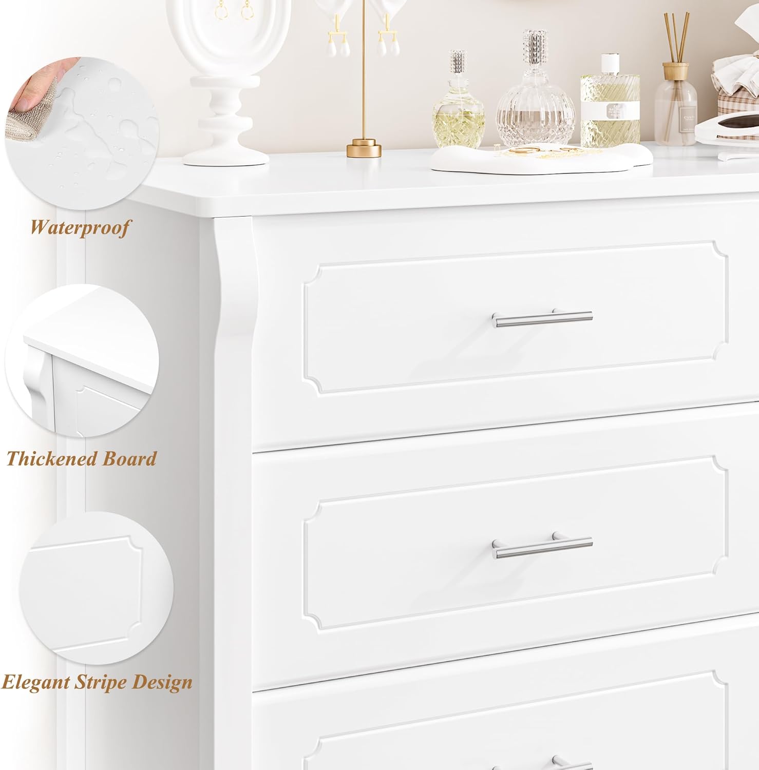 White 8 Drawer Wood Dresser H63917