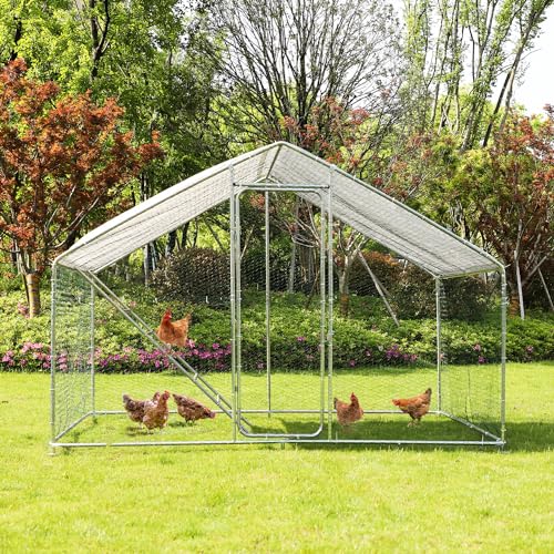 Large Metal Chicken Coop with Anti-UV Cover K88880