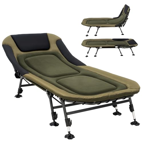 Oversized Folding Camping Cot with Mattress and Carry Bag, Green B339