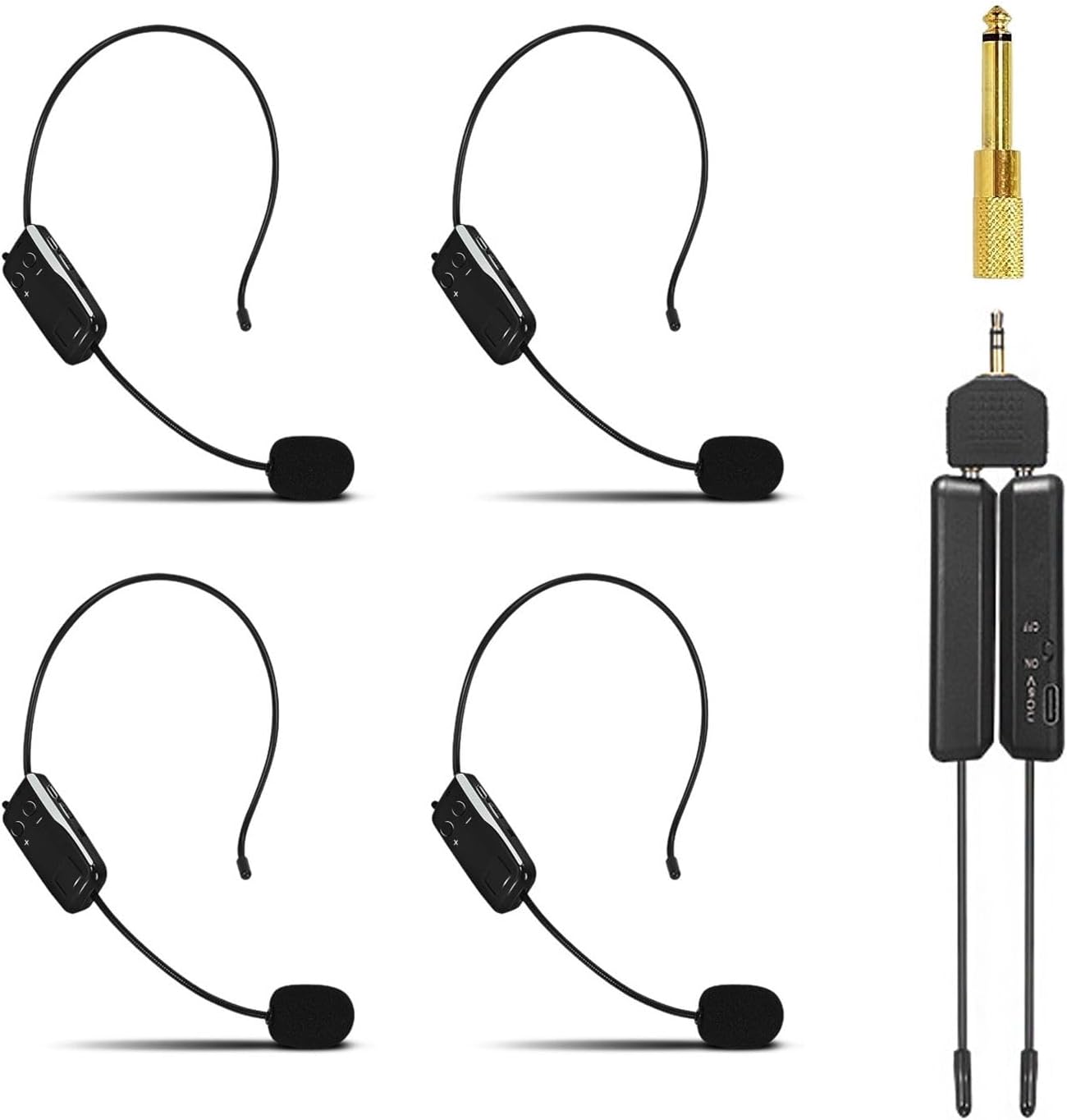 2.4G Wireless Microphone System with Headset Mics and Handheld Mics T608