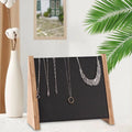 Black PU Leather 10 Hooks Jewelry Holder Storage Rack J50004