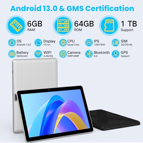 10.1 Inch 4G LTE Tablet with SIM Card Slot, 64GB ROM V79688