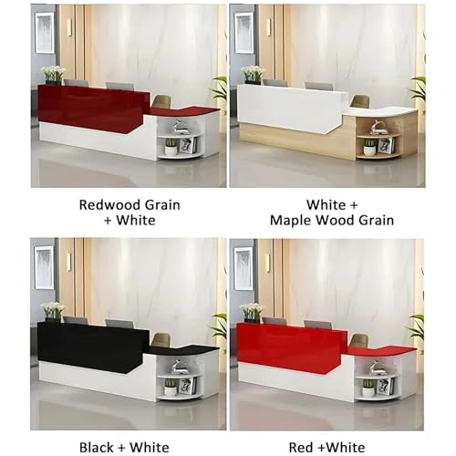 Black+White Curved Reception Desk with Lockable Storage E33263
