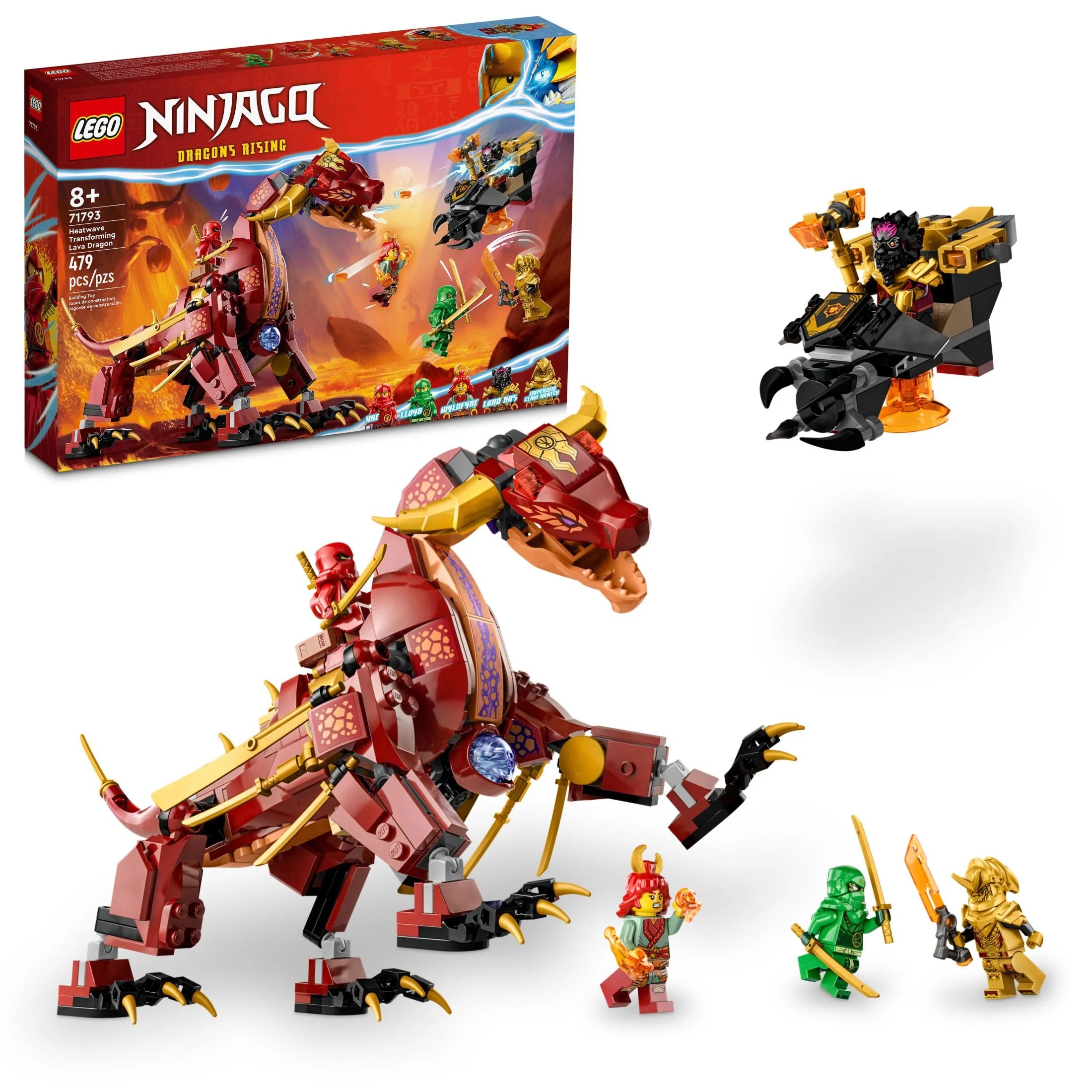 Lava Dragon Building Toy Set with Hovercraft and 5 Minifigures S148