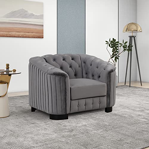 3 Piece Velvet Grey Sofa Set E552