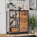 Brown Coffee Station Cabinet with 3 Wooden Drawers & Shelves Y487