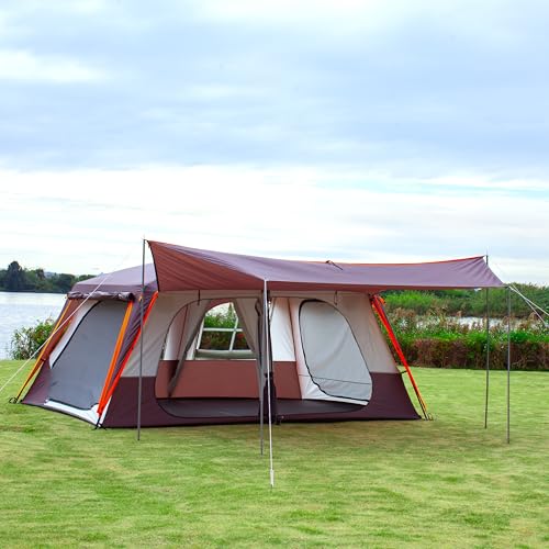 Extra Large 10-12-14 Person Family Cabin Tent with Mesh, Waterproof, Double Layer Z365