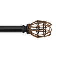 Matte Black Drapery Single Curtain Rod Set F564815