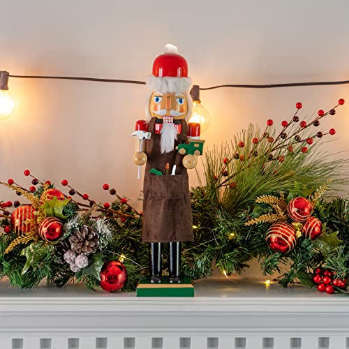 Red and Green Wooden Nutcracker Doll 15" M5700