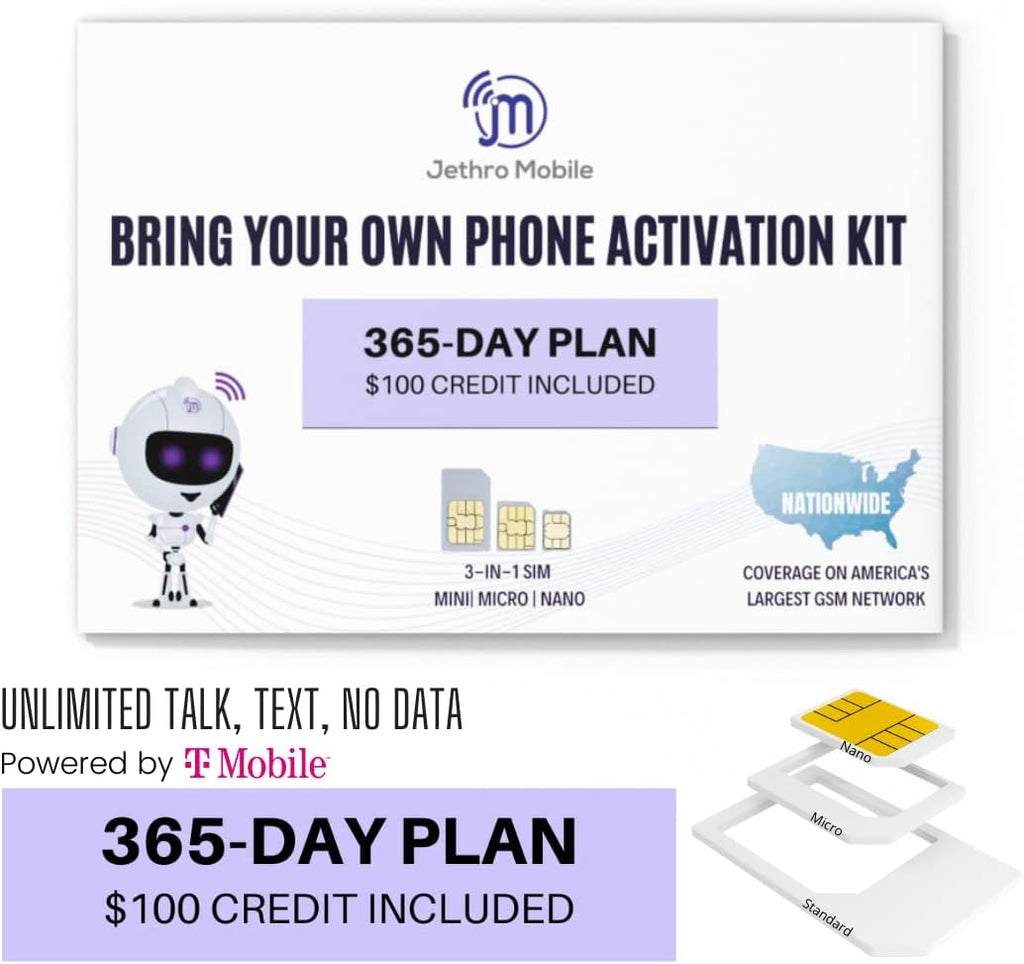 Mobile Phone Plan for 365 Days - Unlimited Talk and Text, No Data C651