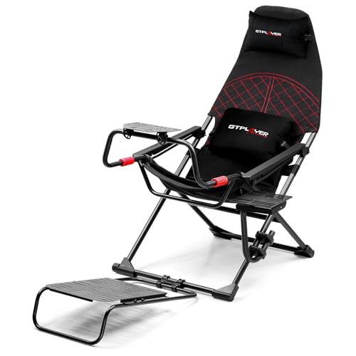 Black Foldable Adjustable Sim Racing Cockpit G37660