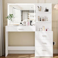 White Makeup Vanity with Lighted Mirror and 4 Drawers H142050