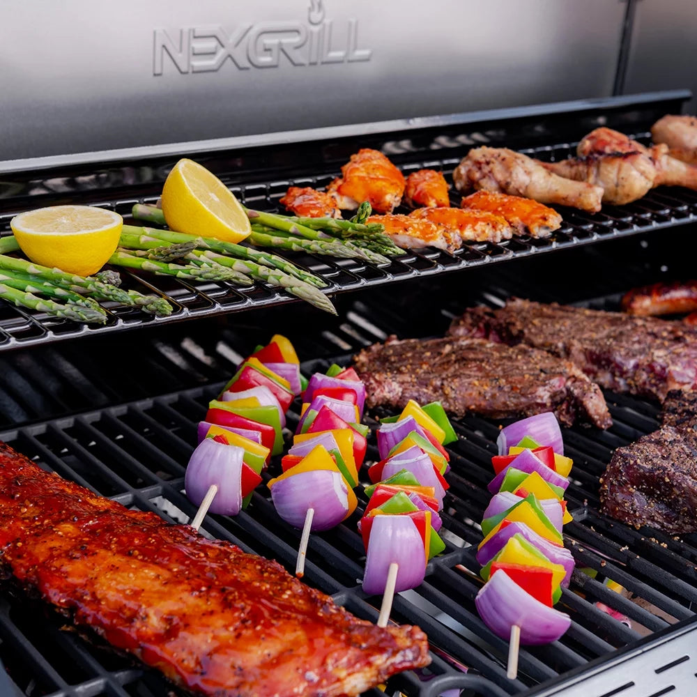 5-Burner Propane Gas Grill with Side Table and Ceramic Searing Side Burner J704597