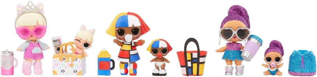 LOL Surprise! Confetti Pop Birthday Sisters doll with Lil Sister, 10 surprises, accessories, limited edition doll, present box packaging W3233