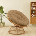 Oversized Dark Blue Wicker Papasan Chair with Cushion and 360 Degree Swivel Base S283
