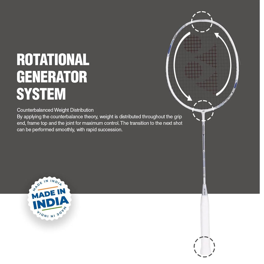 Pearl White Badminton Racquet 4U Y3977