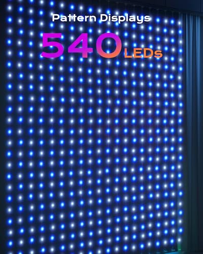 400 RGBIC LED Smart Curtain Fairy Lights, 6.6x6.6ft, IP65 Waterproof F956
