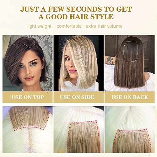 Dark Brown 4 Pcs Hair Toppers with Clips I2123