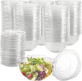50 Pack 16oz Plastic Salad Bowls with Lids Clear Disposable Containers Q184786