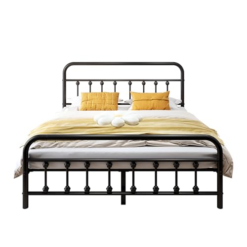 Black Full Size Metal Bed Frame with Headboard R679