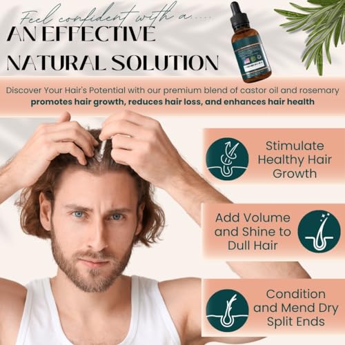Rosemary Oil for Hair Growth (2oz) with Cold Pressed Castor Oil Y734
