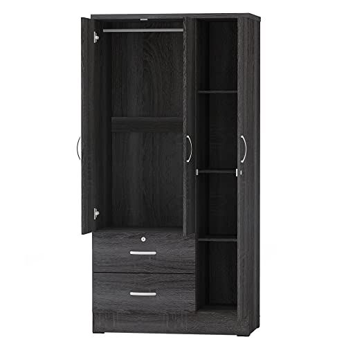 Maple Wardrobe Armoire with Two Drawers D933