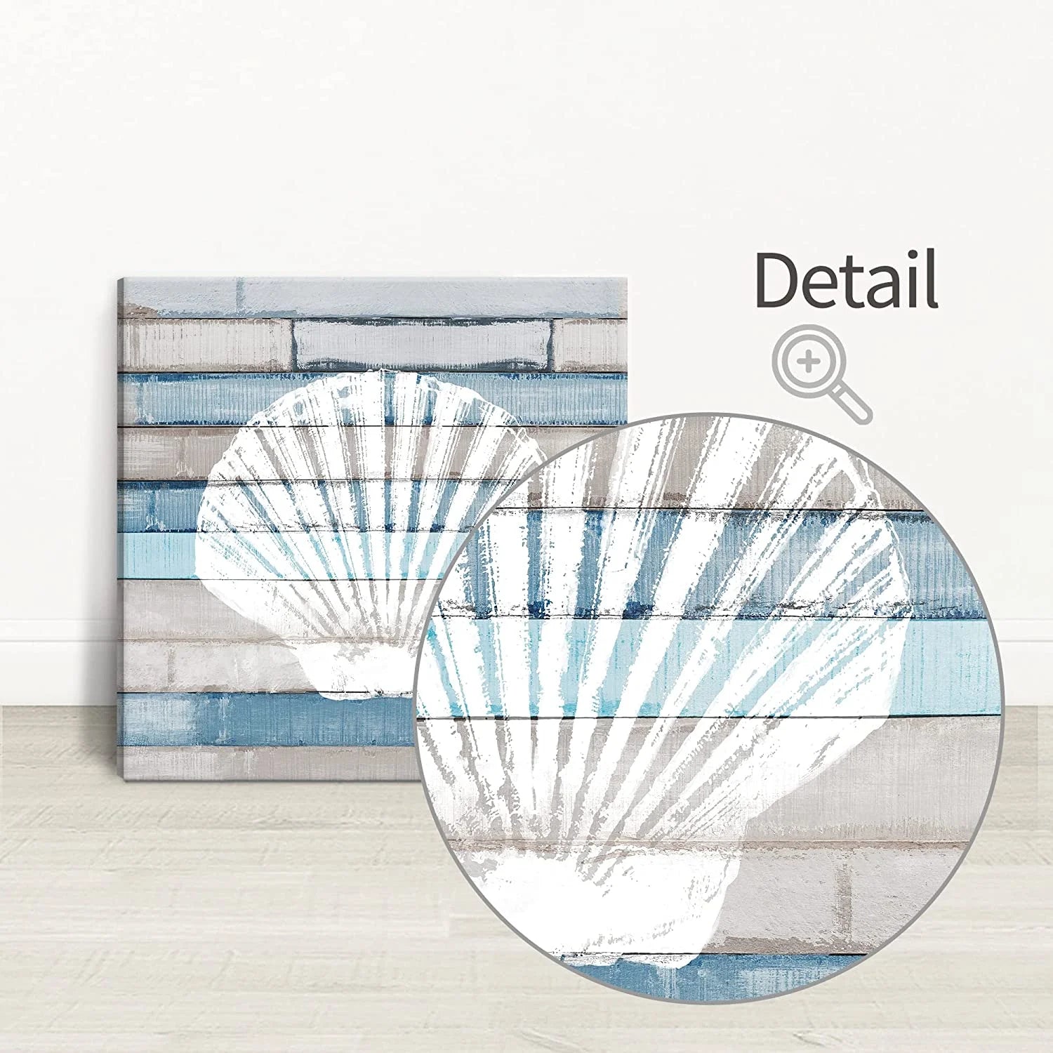 Blue Coastal Nautical Canvas Prints set of 4, 12x12 inch K309397