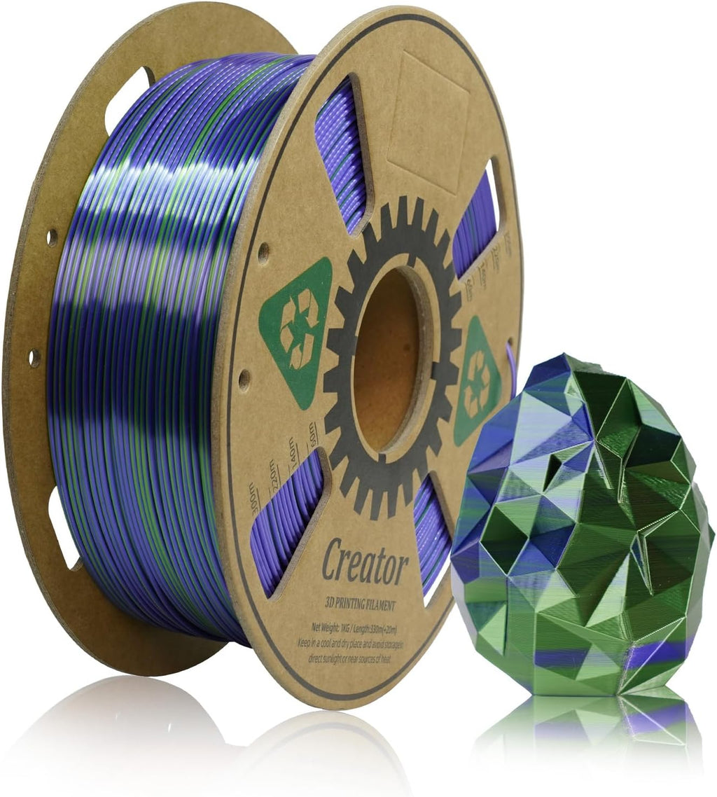 Extra 1KG Silk PLA Blue Green Filament 3D Printer N84471