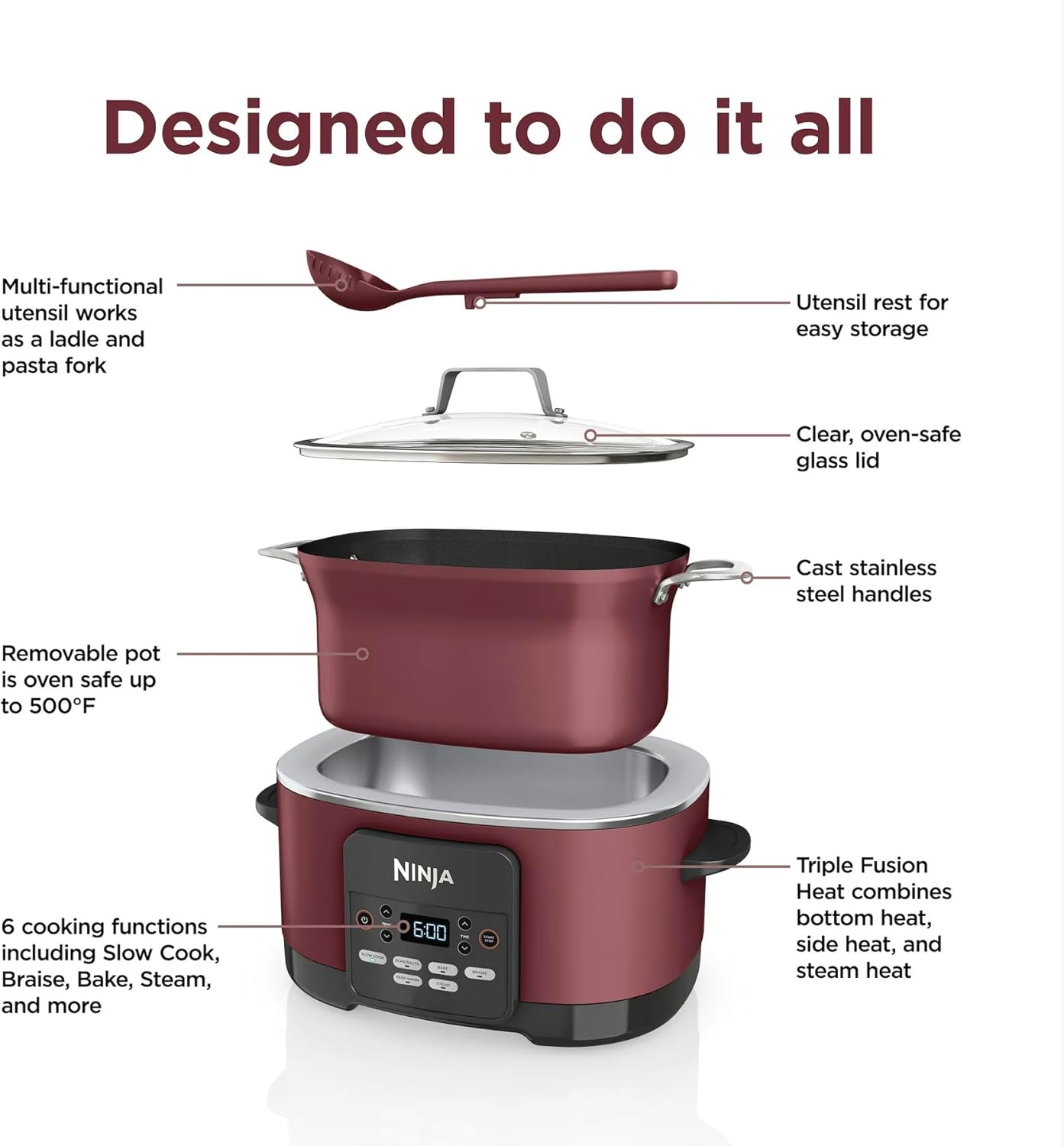 Cherry Red 8.5qt Multi-Cooker J854645