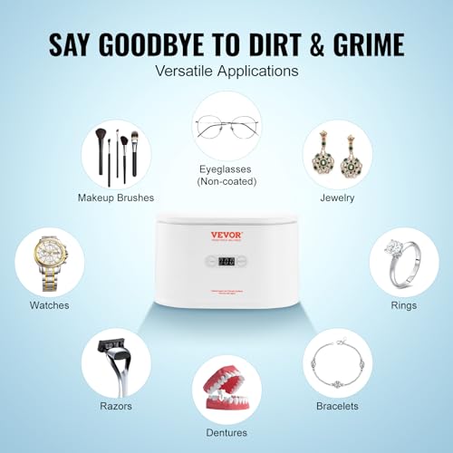 22oz Ultrasonic Jewelry Cleaner with 5 Digital Timer and 2 Cleaning Baskets Z40850