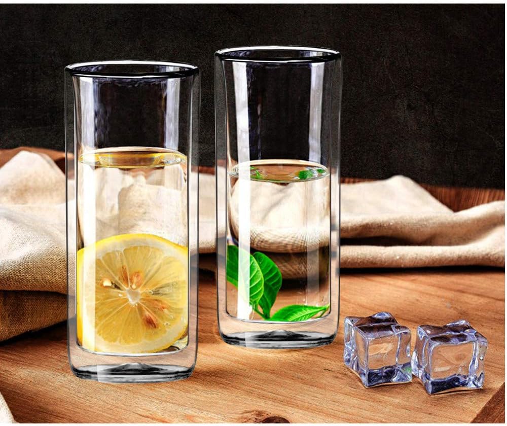 Set of 2 20oz Double Wall Insulated Glass Tumbler B7415
