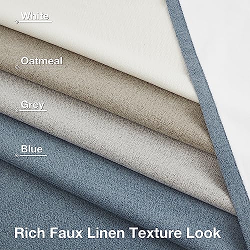 Natural Linen Blackout Curtains 84 inch Long, 2pcs, Ivory X981365