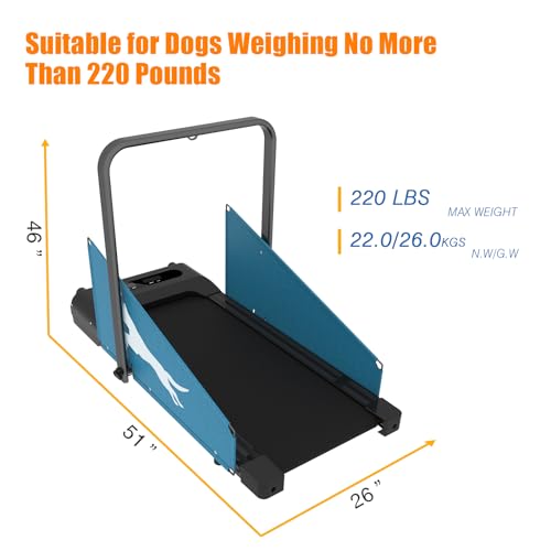 Dog Treadmill Pet Running Machine SlatMill for Small Medium-Sized Dogs Pet Fitness Treadmill Easy to Move 220 LBS O147