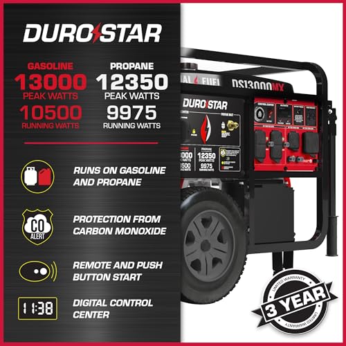 13,000-Watt 500cc Dual Fuel Portable Generator T21103