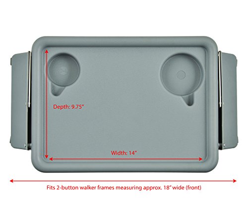 Gray Walker Tray with Two Cup Holders I89709