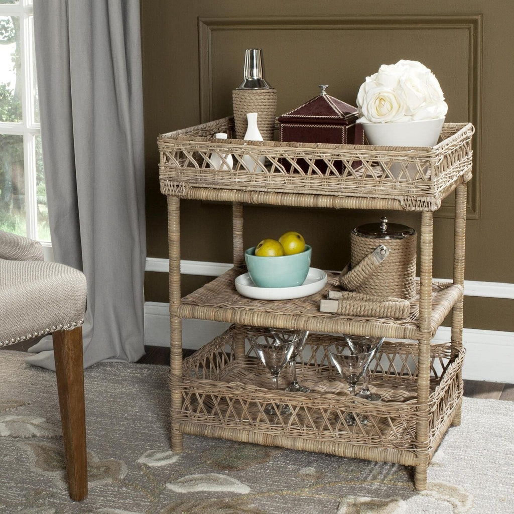 Natural Wicker 3 Tier Accent Table H636302