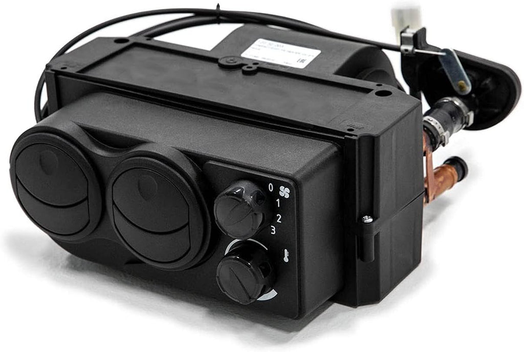 Cab Heater with Shutoff Valve, 3.4 Amps at 13.7 Volts, Includes Defrost Hoses and Vents X146898