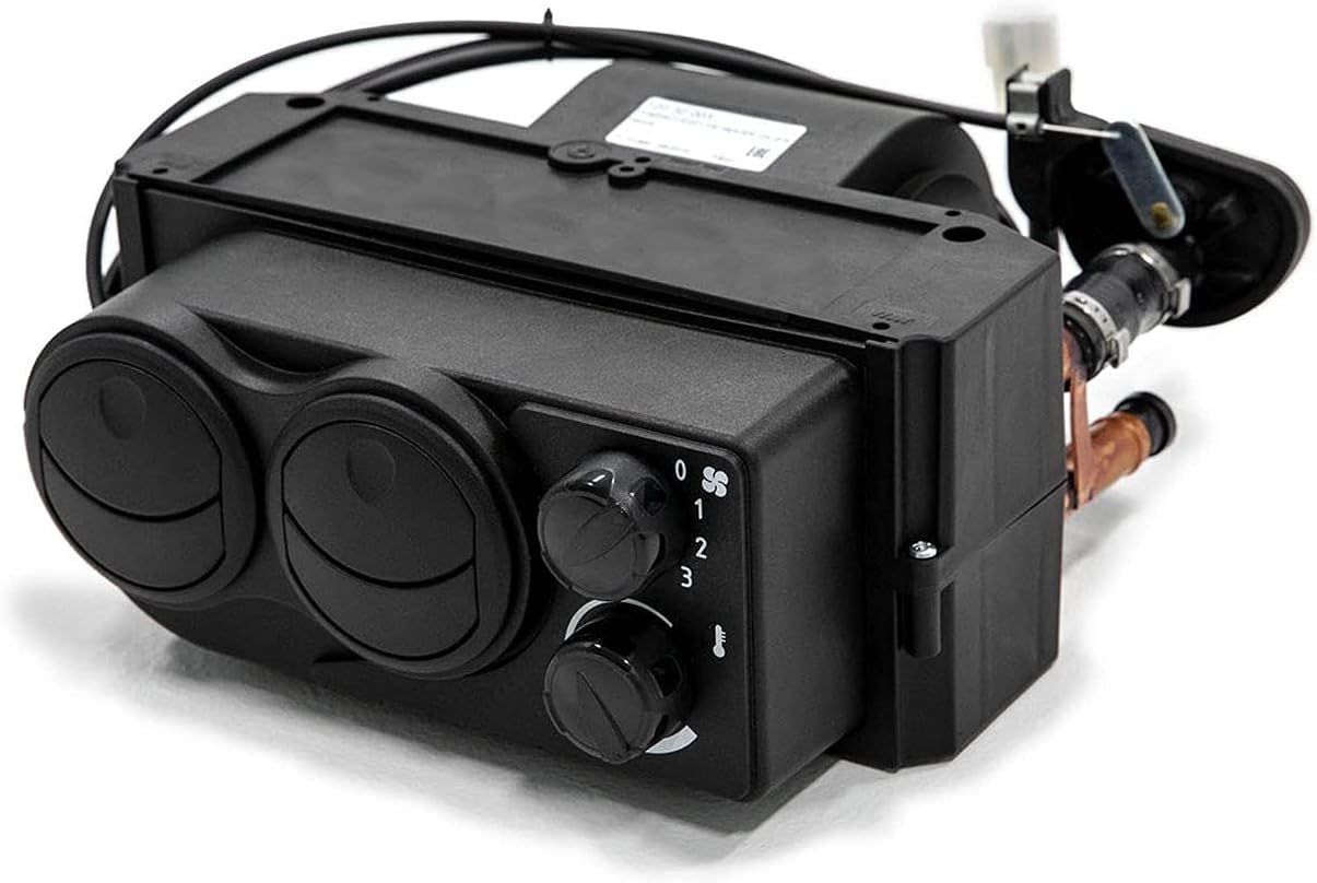 Cab Heater with Shutoff Valve, 3.4 Amps at 13.7 Volts, Includes Defrost Hoses and Vents X146898