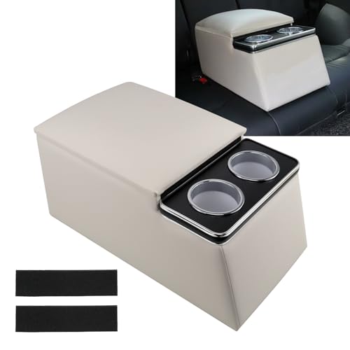 Black Universal Truck Seat Bench Organizer with Cup Holders and Padded Top Lid K271